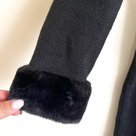 Storybook Knits Holiday Pines Cardi Sweater Size XS Beaded Embroidery Fur Collar - Picture 5 of 11